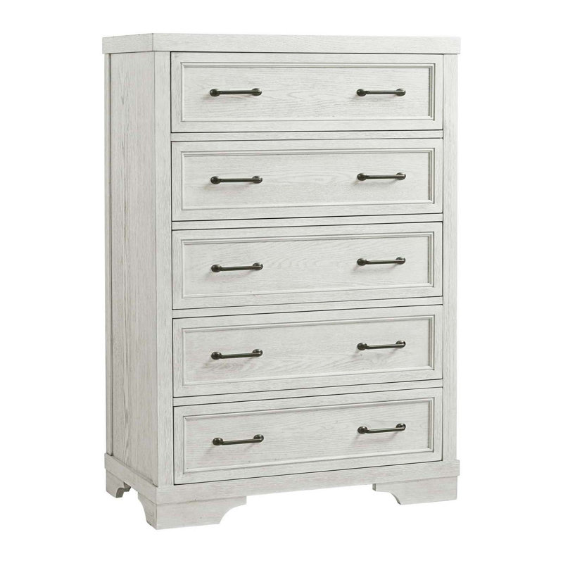 Commode 5 tiroirs Danbury, Colombe blanche