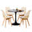 5-Piece Modern Dining Set, 31.5" Black Round Tulip Table with 4 Clear Brown Acrylic Chairs-1637740280-1637740283