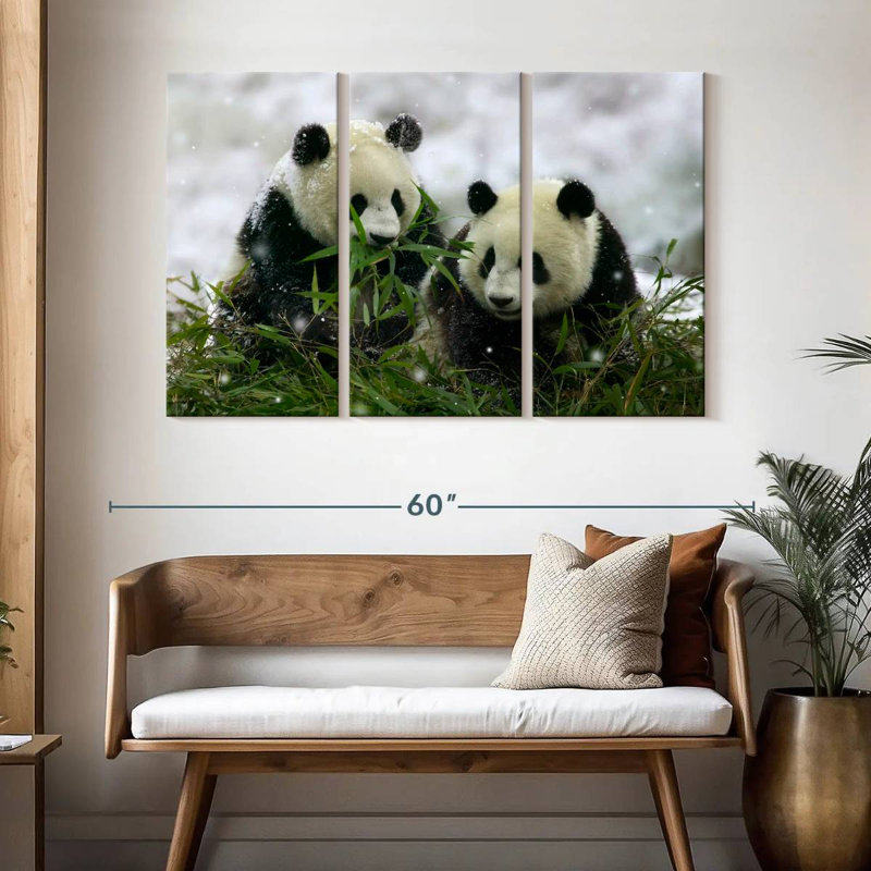 Winter Pandas, 32" H x 50" W