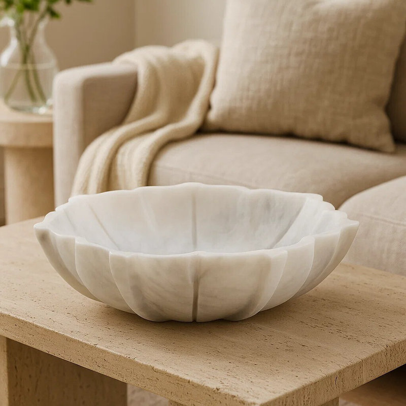 Zoro Marble Decorative Bowl, 7.5cm H x 20cm W x 20cm D