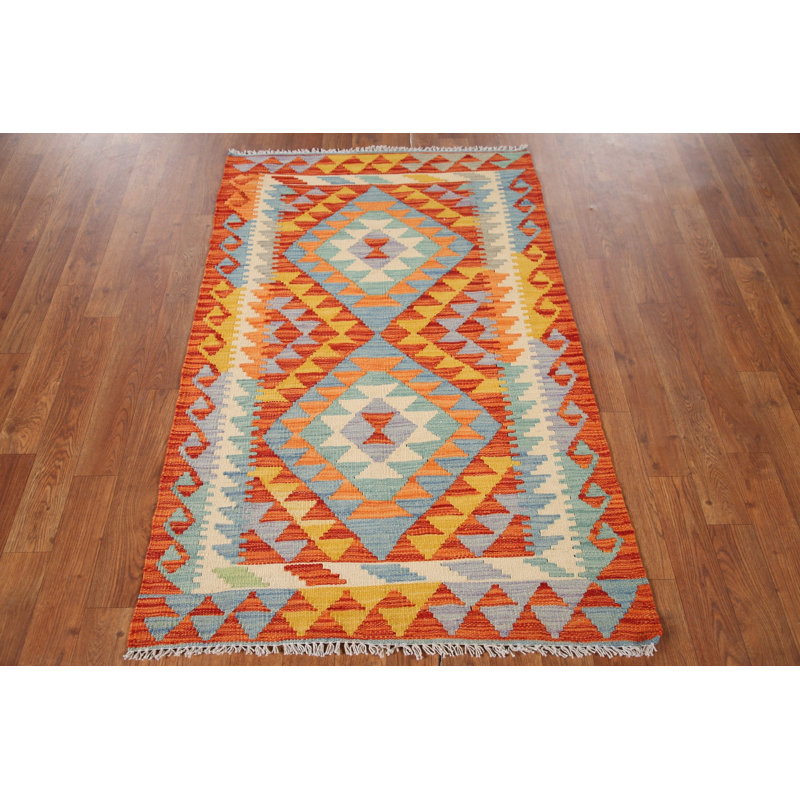 South Western Wool Kilim Oriental Rug 3x4