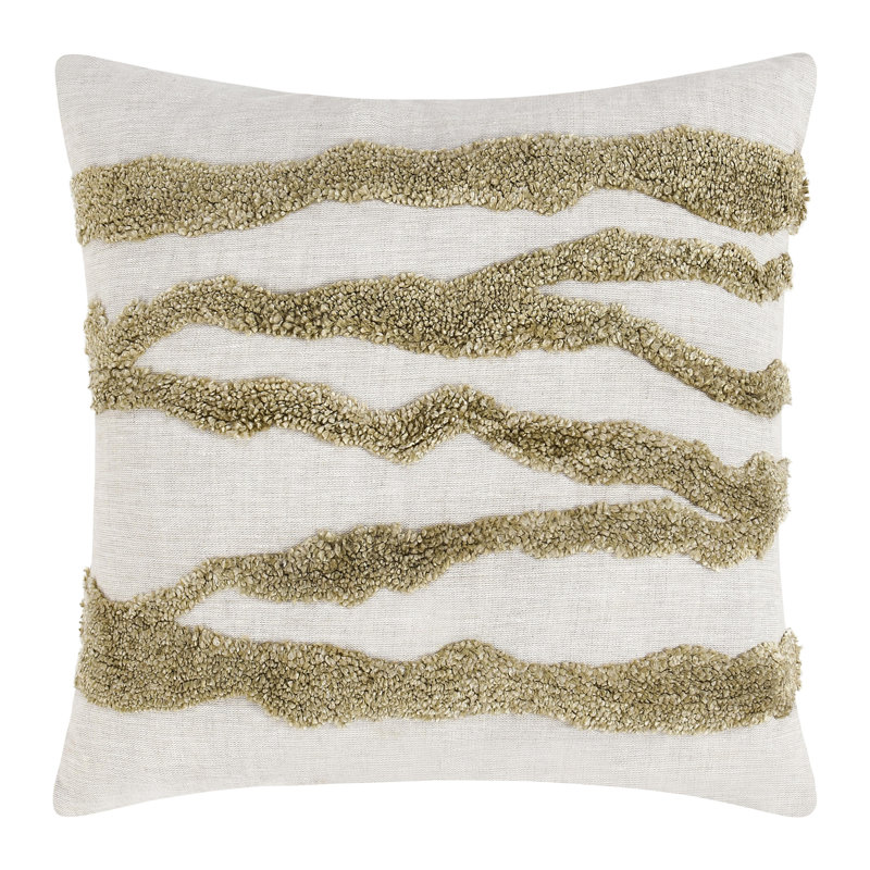 Passage Linen Square Pillow Cover & Insert, Wheat Green