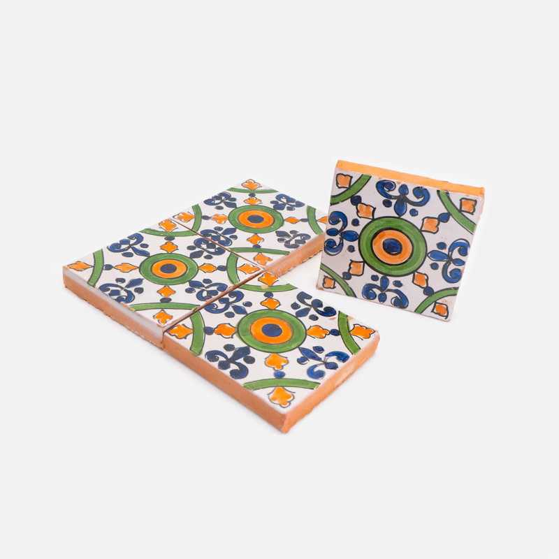 4" x 4" Terra Cotta Patterned Wall & Floor Tile
