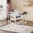 Height Adjustable Foldable Craft Table With Wheels,sewing Cutting Table With Charging Station, Mobile Folding Cutting Table For Large Fabric