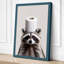 Raccoon with Toilet Paper Modern - Wrapped Canvas-2119072576-2119072582