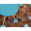 Chequered Leather Hand Woven Area Rug-20016908