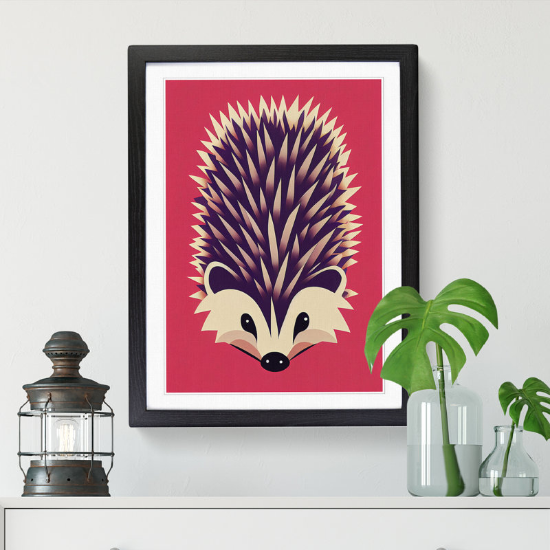 Bodenhamer Hedgehog Pop Art - Picture Frame Print, Black, 64cm H x 46cm W