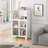 Storage Cabinet, Bathroom Floor Cabinet with Glass Door and Shelves,  Freestanding Display-1062663607
