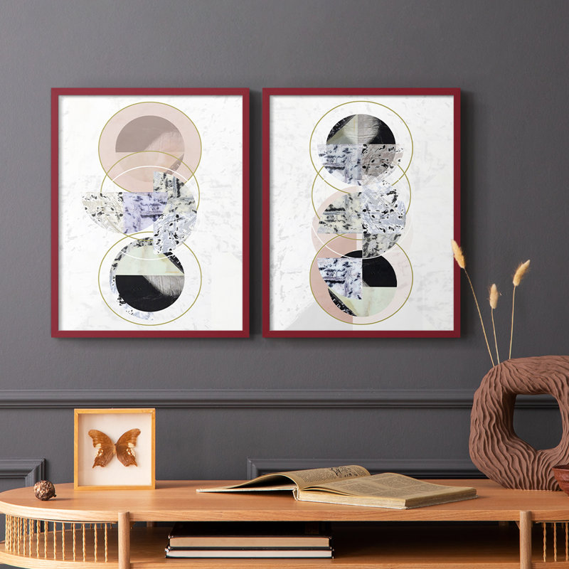«Inner Circles I», reproduction encadrée de qualité supérieure - prête à être accrochée - aucun clou requis - aucun clou requis