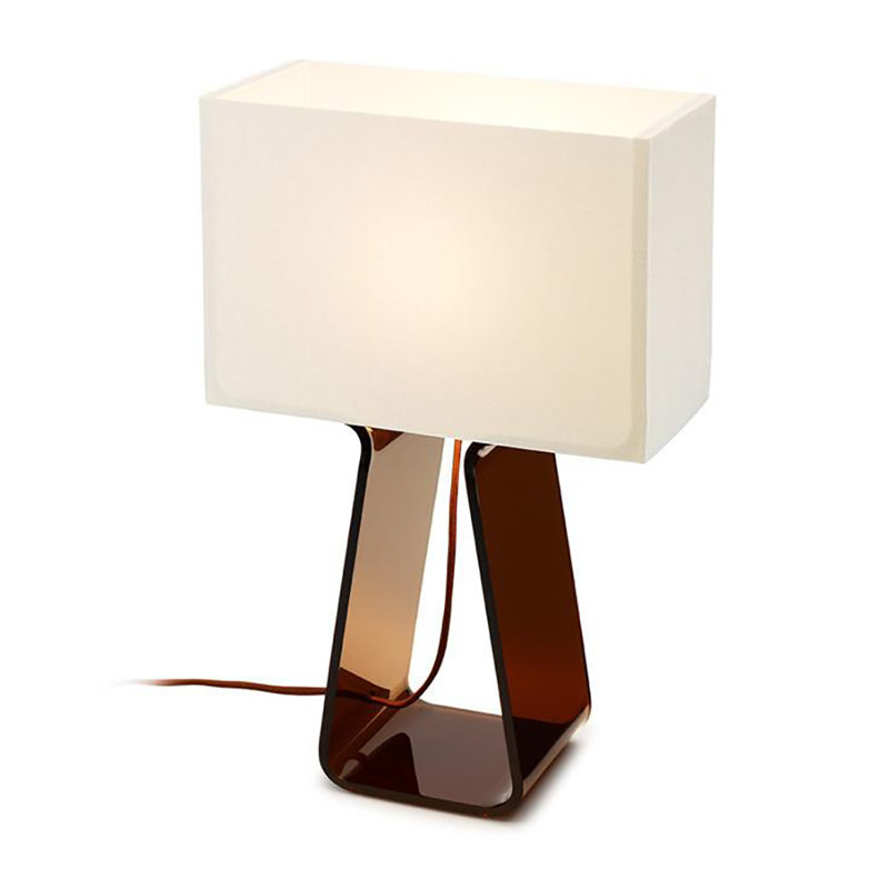 Tube Top Table Lamp, 14" H x 9.5" W x 4.5" D, Charcoal/White