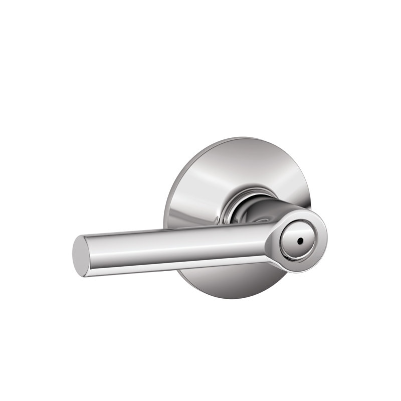 Broadway Privacy Door Lever with Rosette, Bright Chrome