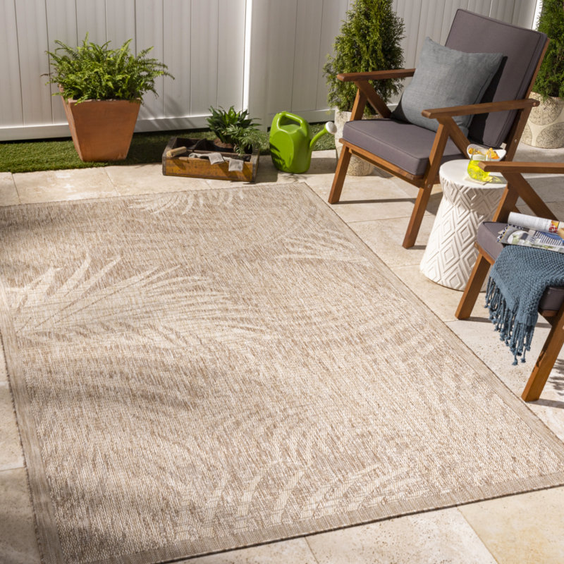 Haybridge Machine Woven Floral Indoor/Outdoor Rug, Rectangle 9'2" x 12'