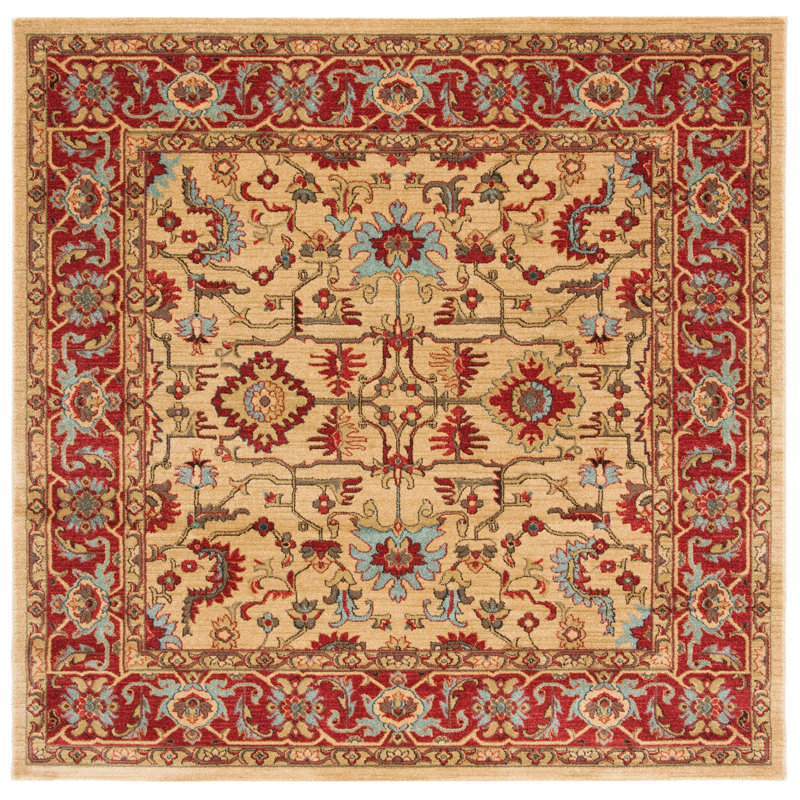 Angeluis Performance Oriental Rug, Square 6'7"