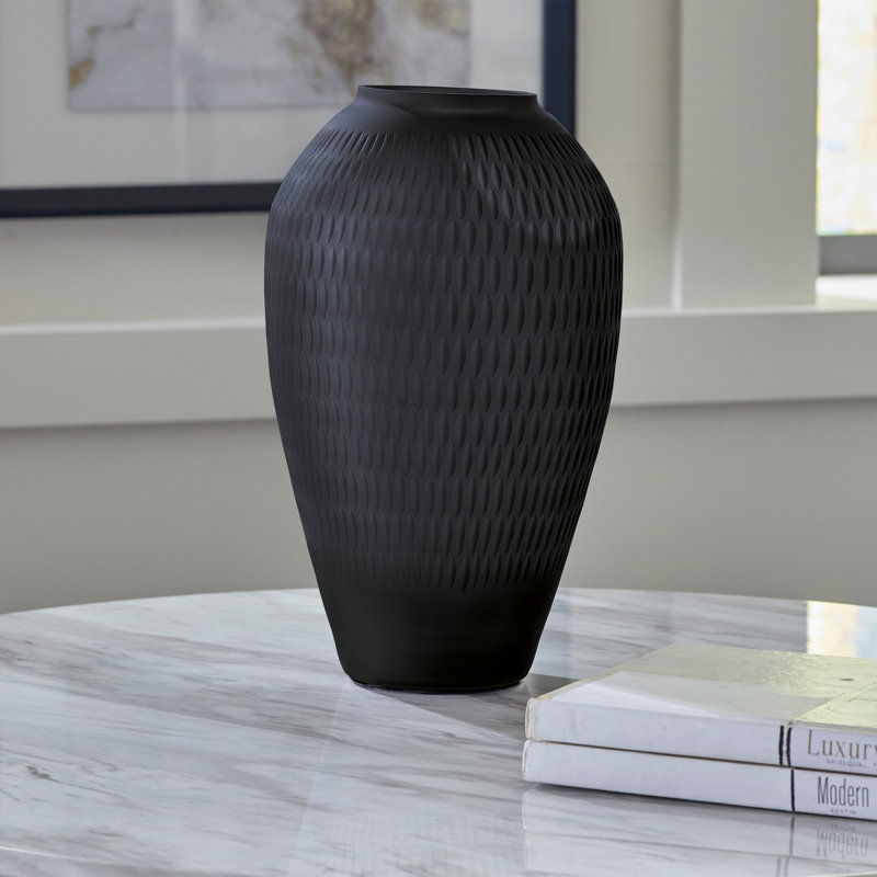 Vase de table en verre Sincope, H 13 po x l 8,5 po x P 8,5 po