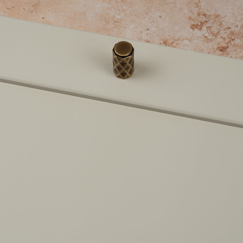 Antique Brass Diamond Textured T-Bar Handles, 20mm Knob