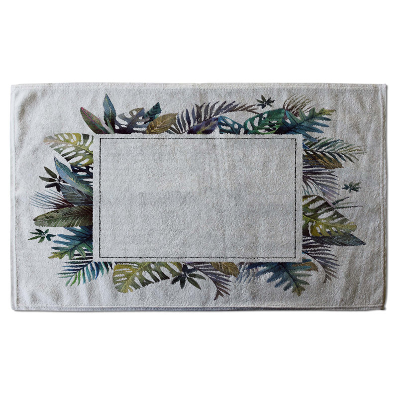 Cotton Waffle Tea Towel Kitchen Towel, Green/Purple