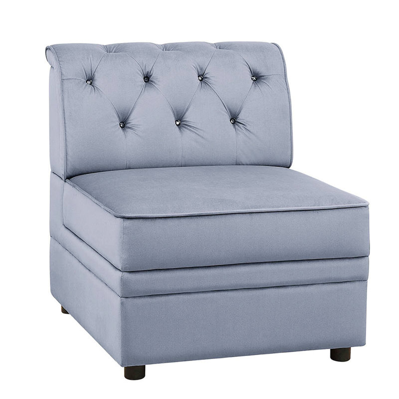 Modular Armless Chair with Tufted Back