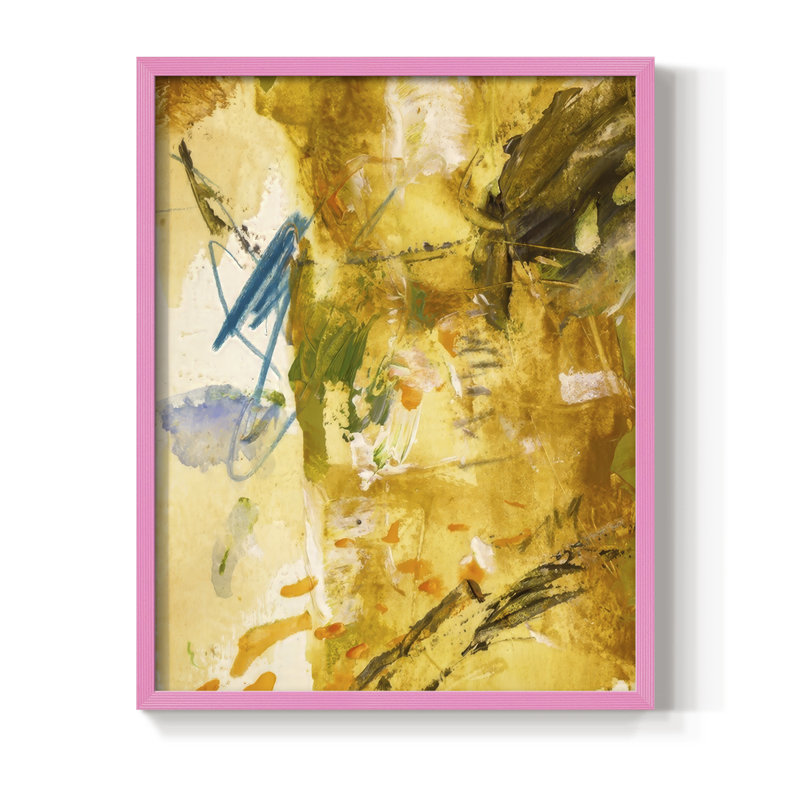 Blazing Rays I Framed Print - Solid Wood, 15" H x 12" W, Pink