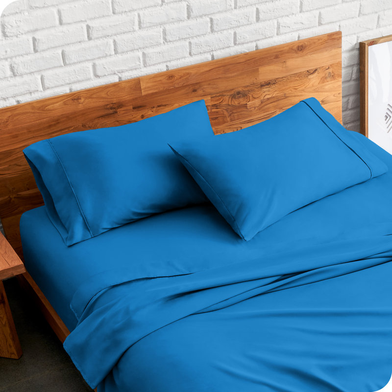 Soft Microfiber Pillowcase Set, Medium Blue, 2 Standard Pillowcases