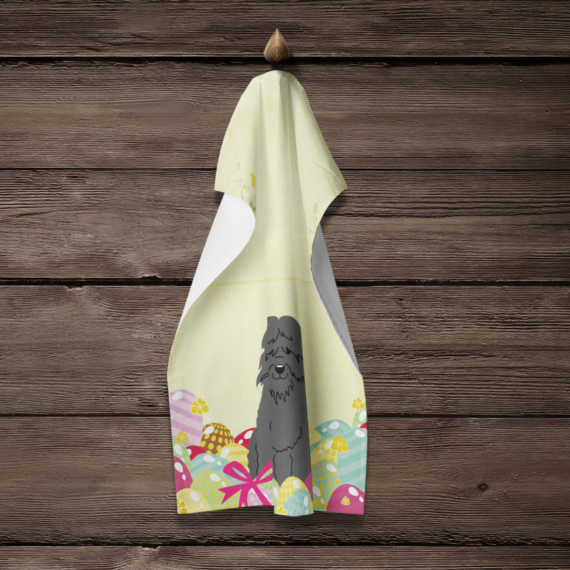 Chiffons rectangulaire pâques œufs bouvier des flandres gris