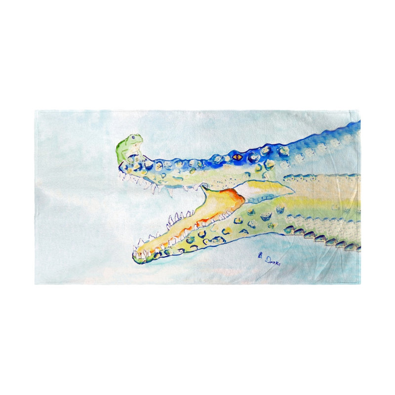 Serviette de plage crocodile et grenouille Reagle