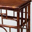 Console Clemency avec finition en rotin brun foncé et tablette ouverte, H 34,12 po x l 48,89 po x P 12,67 po