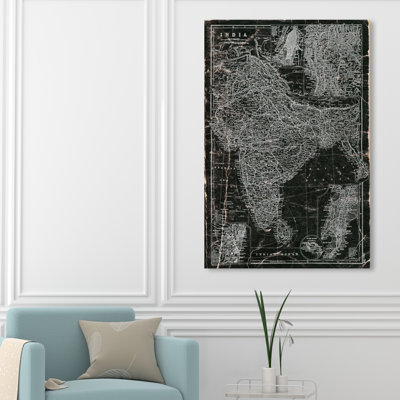 « inde 1892 map », impression sur toile