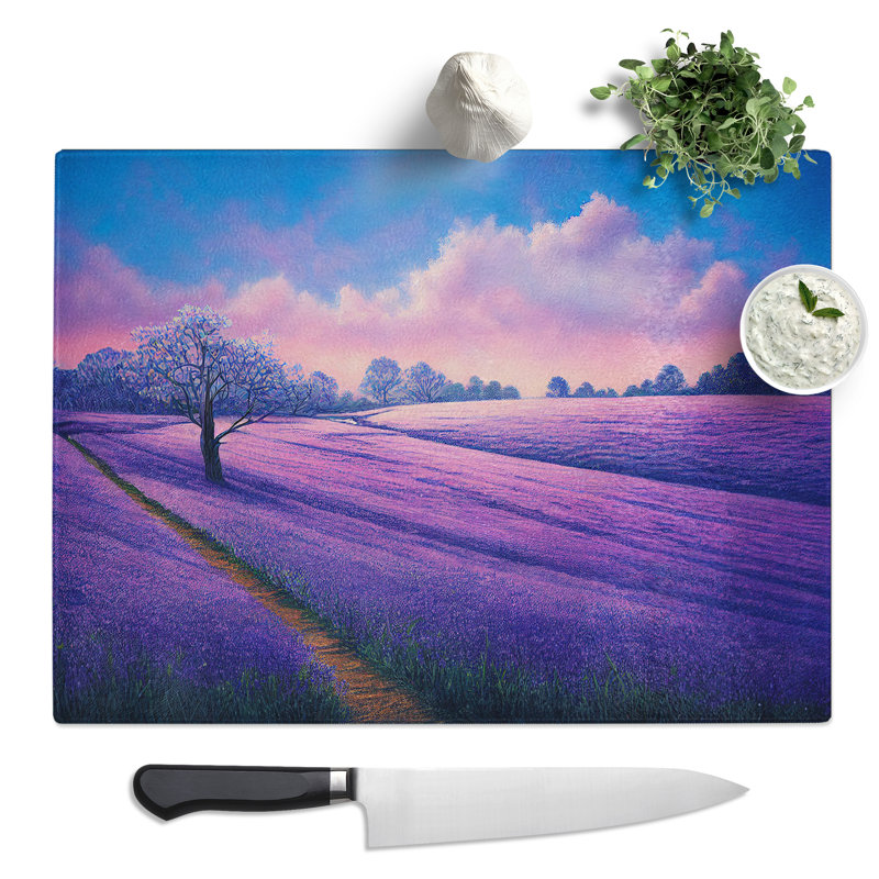 Statuesque Bluebell Field  Glass Chopping Board