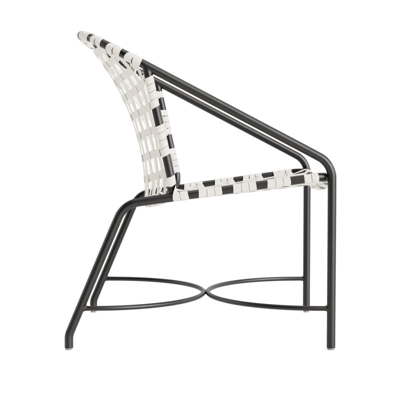 Kantan Outdoor Lounge Chair, Textured Pewter/White Lite