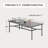 Rectangular Steel Outdoor Dining Table Umbrella Hole , 39.3 " W 82.6 " D