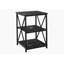 Table de bout, table de bout, table de bout, table de chevet, stratifié aspect marbre noir, métal noir, contemporain, moderne