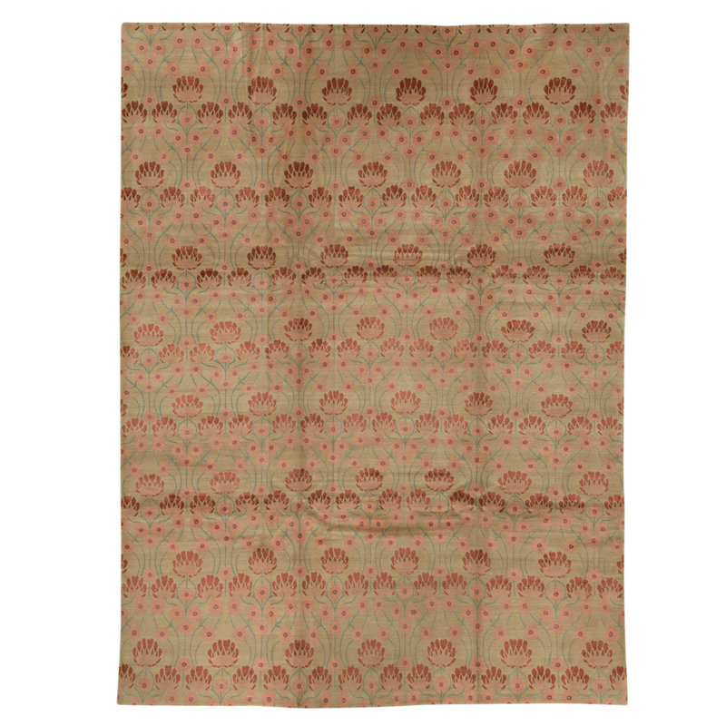 Handmade Silk and Wool Area Rug