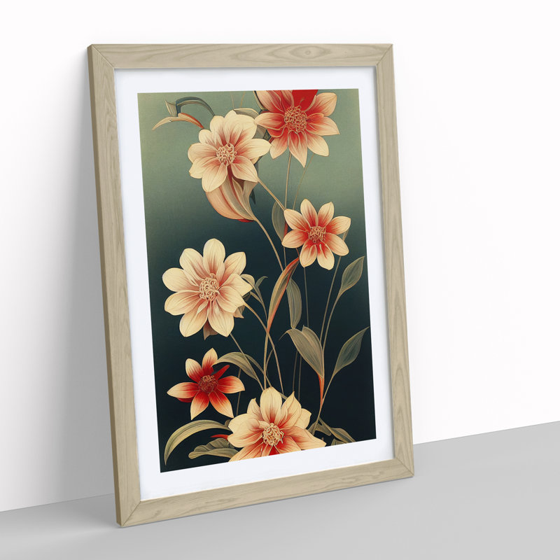 Boundless Flowers - Wall Art, 48cm H x 36cm W, Oak Framed, White