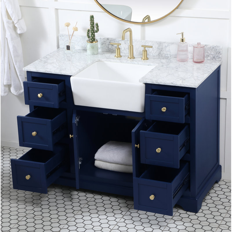 Ensemble de meuble-lavabo simple 48 po Pardue, Bleu