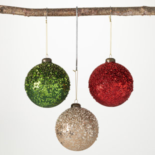 4H Sullivans Night Sky Ball Ornament - Set of 2, Black Christmas Ornaments  - 4L x 4W x 4H