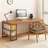 Brown + Black Rectangular Solid Wood + Iron art desk-2015411270