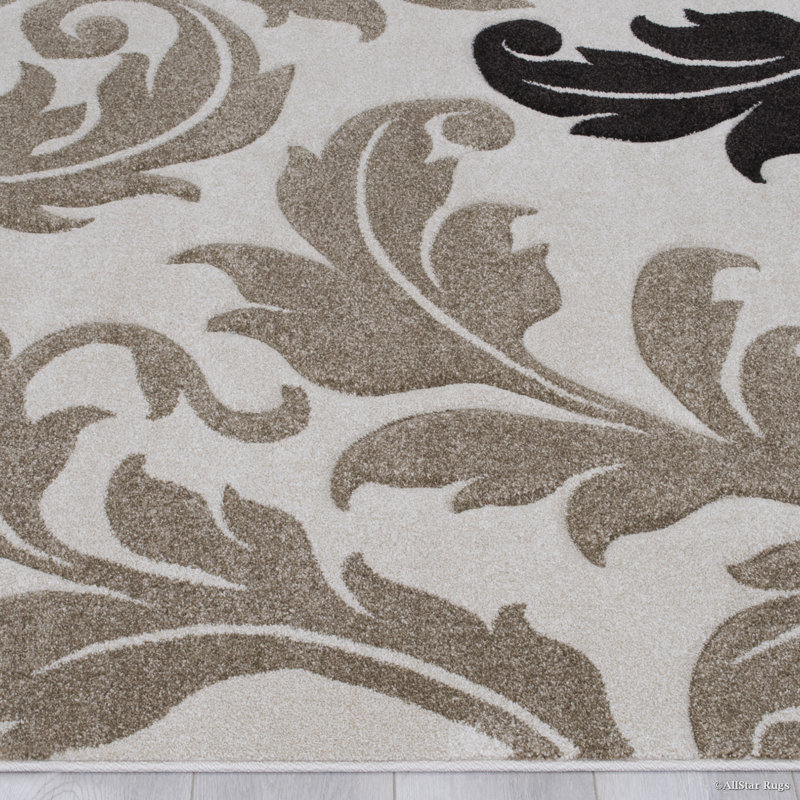 Tapis ivoire à motif floral, Rectangle 7 pi 9 po x 10 pi 5 po
