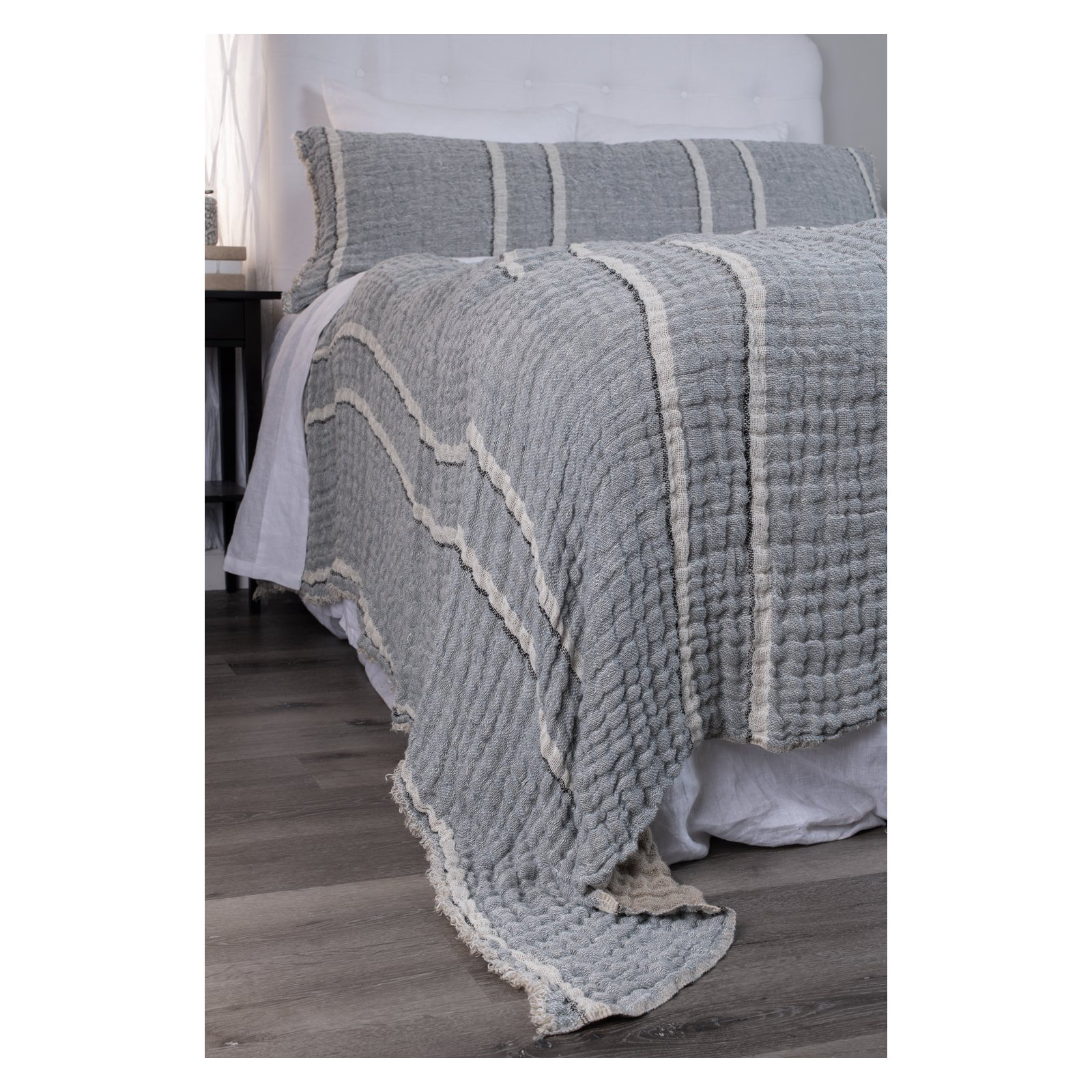 Daline 100% Linen Coverlet, Limestone
