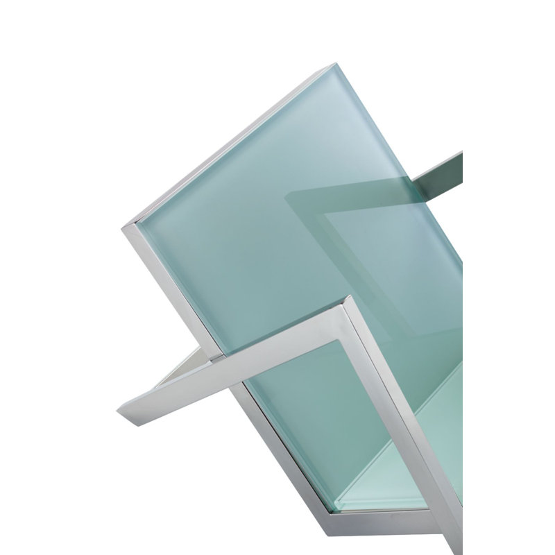 Luxe Glass and Steel Magazine Rack