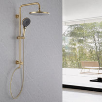 Juno Wall Mount Single Handle Gold Bathroom Shower with Hand-Held Shower JS2188