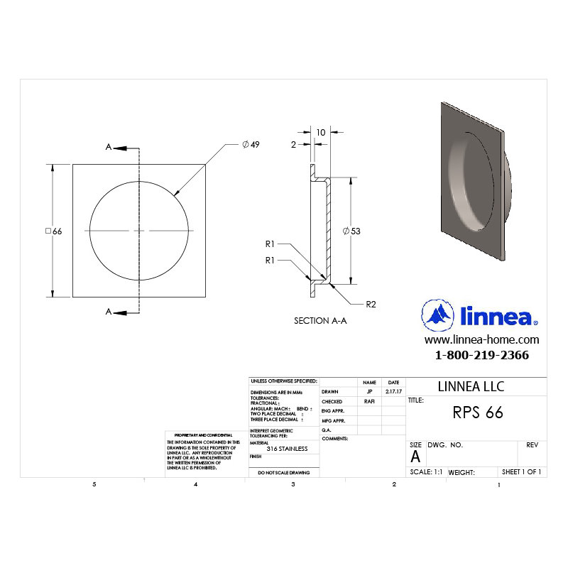 Flush Pull Pocket Door Hardware, Polished Stainless Steel
