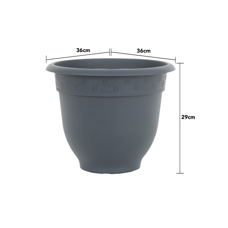 Wham Bell Pot Round Planter Slate, 29cm H x 36cm W x 36cm D