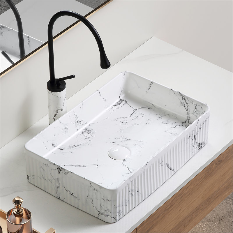 Lavabo vasque, lavabo vasque de salle de bain, lavabo rectangulaire pour salle de bain