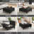 Coffee Table WIth Versatile Lift-Top, Multi-Function Storage Bench and Coffee Table in Chenille for Living Room or Bedroom, Easy-to-Assemble(Black)-1579668792