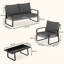 Outsunny 4 Piece Garden Furniture Set with Loveseat and Cushions Black