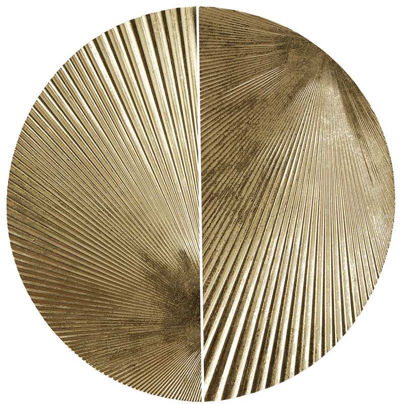 Décoration murale en métal en demi-lune, 2, feuille d'or pour un intérieur distinctif, apparence intérieure