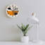 Horloge murale géométrique abstraite orange 12 po x 12 po