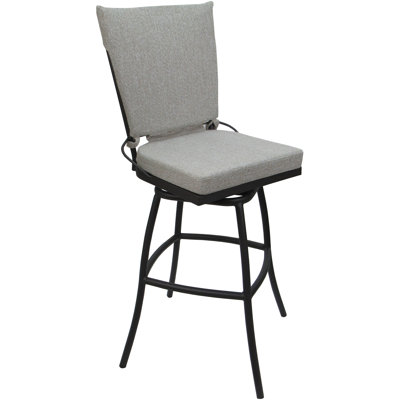 Mastan Powder Coated Aluminum Outdoor 34'' Extra Tall Stool with Cushion