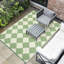 Tapis d'extérieur en paille réversible pour l'extérieur - imperméable, léger et pliable - motif géométrique beige vert, tapis de sol toutes saisons pour véhicule récréatif, porche, jardin, pique-nique, balcon - 10 x 14 pi