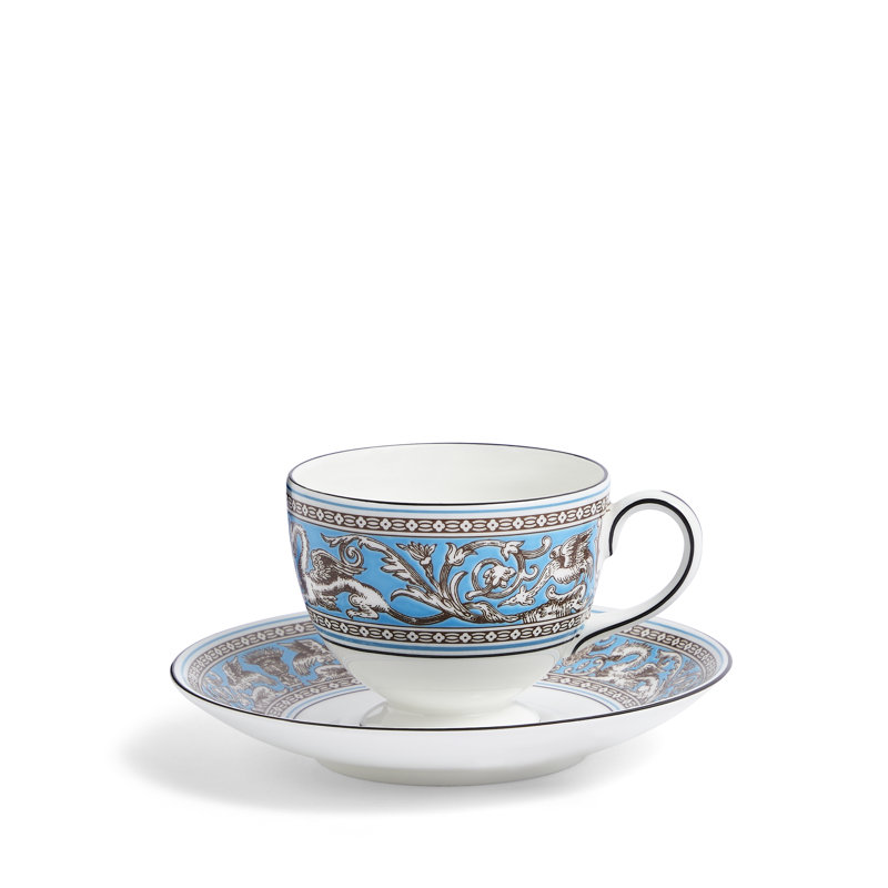 Florentine Turquoise Teacup & Saucer 5.8floz